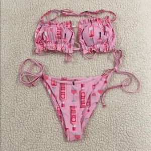 Pink wine bikini